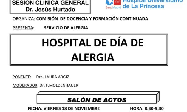 Sesión Clínica 18 de Noviembre – Hospital de día de alergia