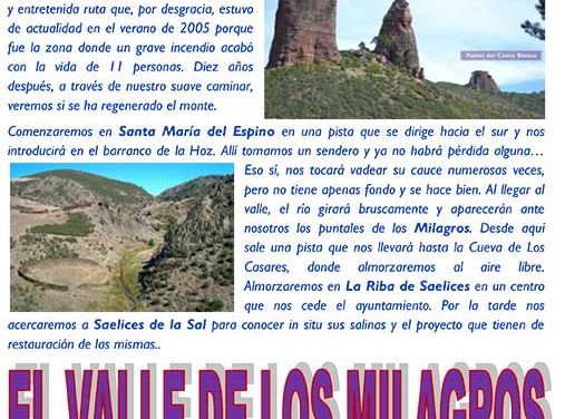 Excursión Senderismo – Primavera en Valle de los Milagros – 3 Junio