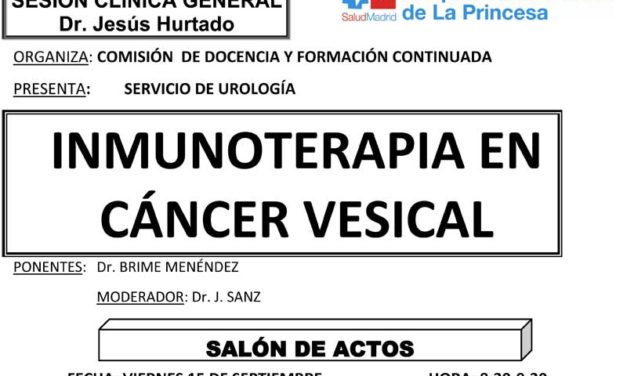 Sesión Clínica 15 de Septiembre – Inmunoterapia en cáncer vesical