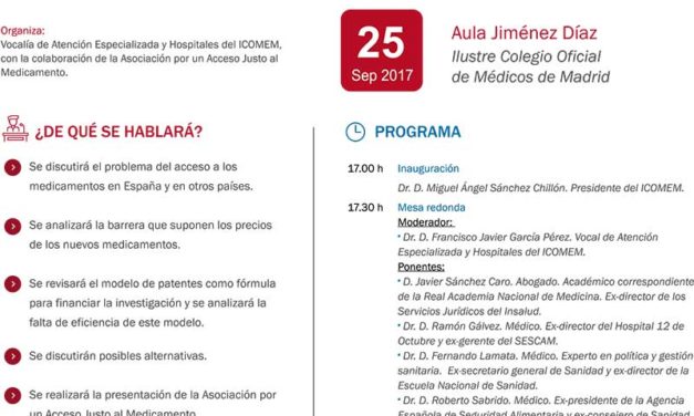 Jornada sobre acceso a los medicamentos – 25 Septiembre a las 17:00