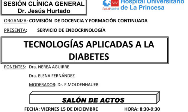 Sesión Clínica 15 de Diciembre – Tecnologías aplicadas a la diabetes