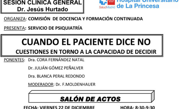 Sesión Clínica 22 de Diciembre – Cuando el paciente dice No