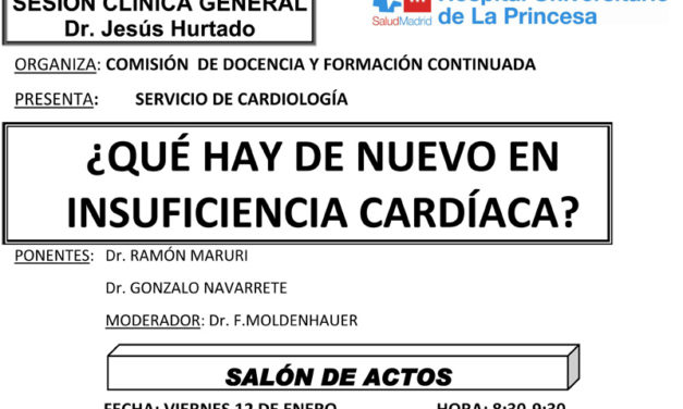 Sesión Clínica 12 de Enero – ¿Qué hay de nuevo en insuficiencia cardíaca?
