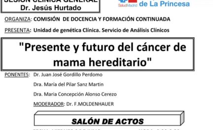 Sesión Clínica 6 de Julio – Presente y futuro del cáncer de mama hereditario