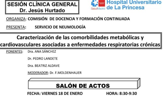 Sesión Clínica 18 de Enero – Caracterización de las comorbilidades metabólicas y cardiovasculares asociadas a enfermedades respiratorias crónicas