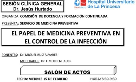 Sesión Clínica 15 de Febrero – El papel de medicina preventiva en el control de la infección