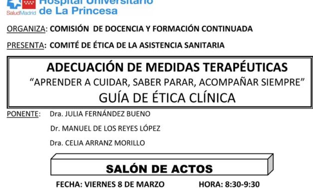 Sesión Clínica 8 de Marzo – Adecuación a medidas terapéuticas