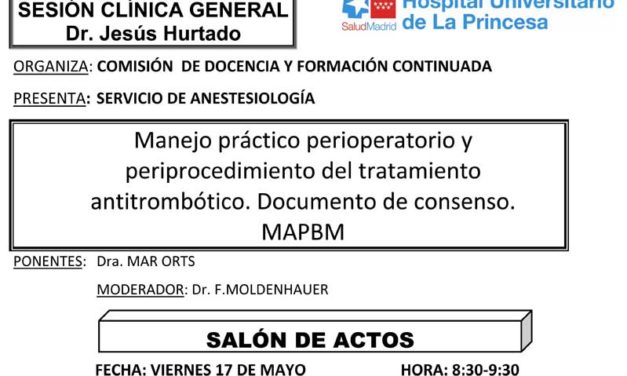 Sesión Clínica 17 de Mayo – Manejo práctico perioperatorio … Documento de consenso MAPBM