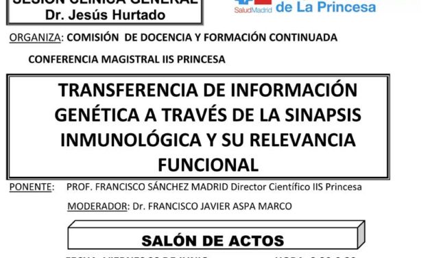 Sesión Clínica 28 de junio – Transferencia de información genética a través de la sinapsis inmunológica y su relevancia funcional