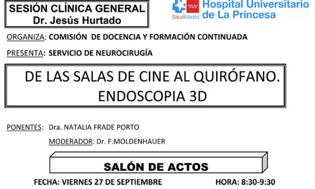 Sesión Clínica 27 de septiembre – De las salas de cine al quirófano, endoscopia 3D