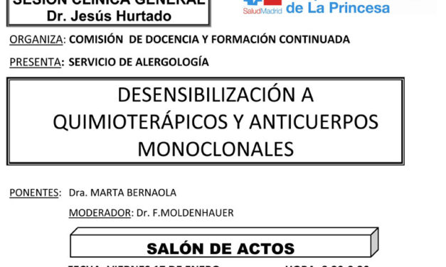 Sesión Clínica 17 de enero – Desensibilización a quimioterápicos y anticuerpos monoclonales