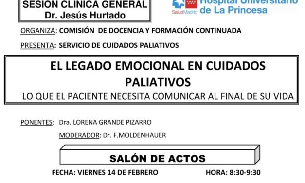 Sesión Clínica 14 de febrero – El legado emocional en cuidados paliativos