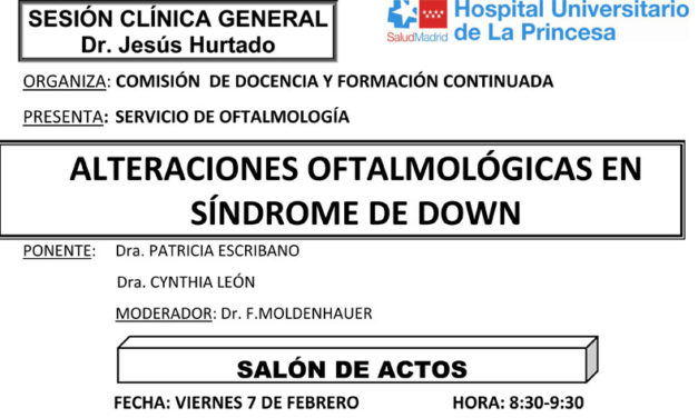 Sesión Clínica 7 de febrero – Alteraciones oftalmológicas en síndrome de down