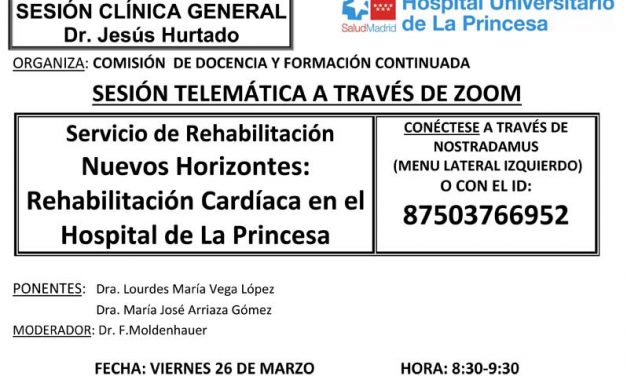 Sesión Clínica 26 de marzo – Rehabilitación Cardiaca en el Hospital