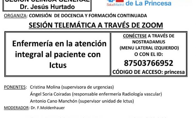 Sesión Clínica 17 de diciembre – Enfermería en la atención integral al paciente con Ictus