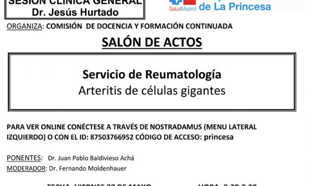 Sesión Clínica 27 de mayo – Arteritis de células gigantes