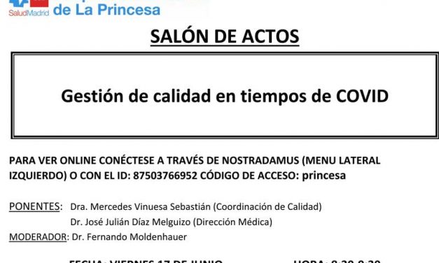 Gestión de calidad en tiempos de Covid – Viernes 17 de Junio