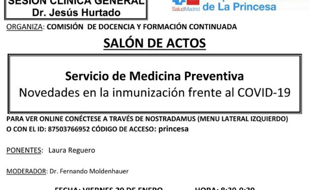 Sesión Clínica 20 de enero – Novedades en la inmunización frente al COVID-19