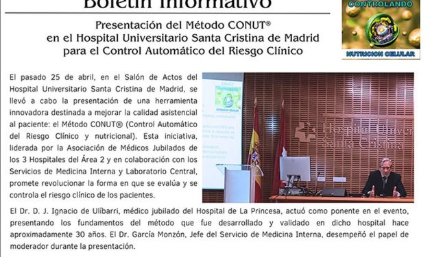 Presentación del Método CONUT® en el Hospital Universitario Santa Cristina de Madrid para el Control Automático del Riesgo Clínico