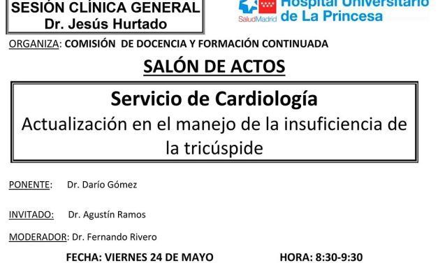 Sesión Clínica 24 de mayo – Servicio de Cardiología – Actualización en el manejo de la insuficiencia de la tricúspide