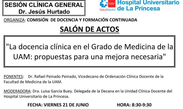 Sesión Clínica 21 de junio – La dolencia clínica en el Grado de Medicina de la UAM: propuestas para una mejora necesaria