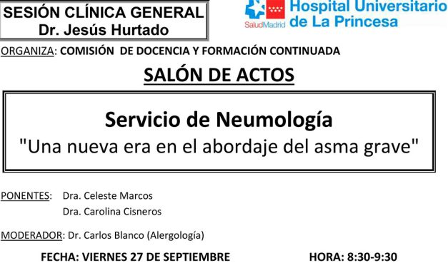 Sesión Clínica 27 de septiembre – Servicio de Neumología – Una nueva era en el abordaje del asma grave