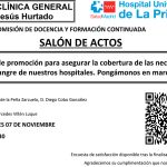 Sesión Clínica 7 de noviembre – Acciones de promoción para asegurar la cobertura de las necesidades de sangre de nuestros hospitales. Pongámonos en marcha