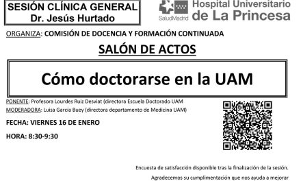 Sesión Clínica 16 de enero – Cómo doctorarse en el UAM