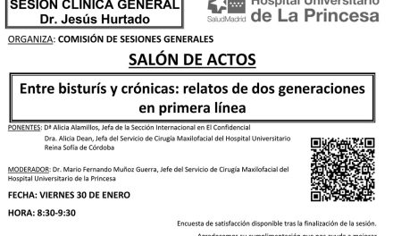Sesión Clínica 30 de enero – Entre bisturís y crónicas: relatos de dos generaciones en primera línea