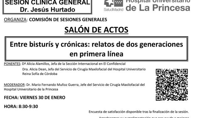 Sesión Clínica 30 de enero – Entre bisturís y crónicas: relatos de dos generaciones en primera línea