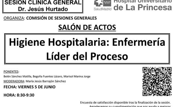 Sesión Clínica 5 de junio – Higiene Hospitalaria: Enfermería Líder del Proceso