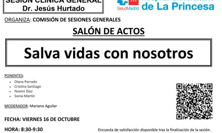 Sesión Clínica 16 de octubre – Salva vidas con nosotros